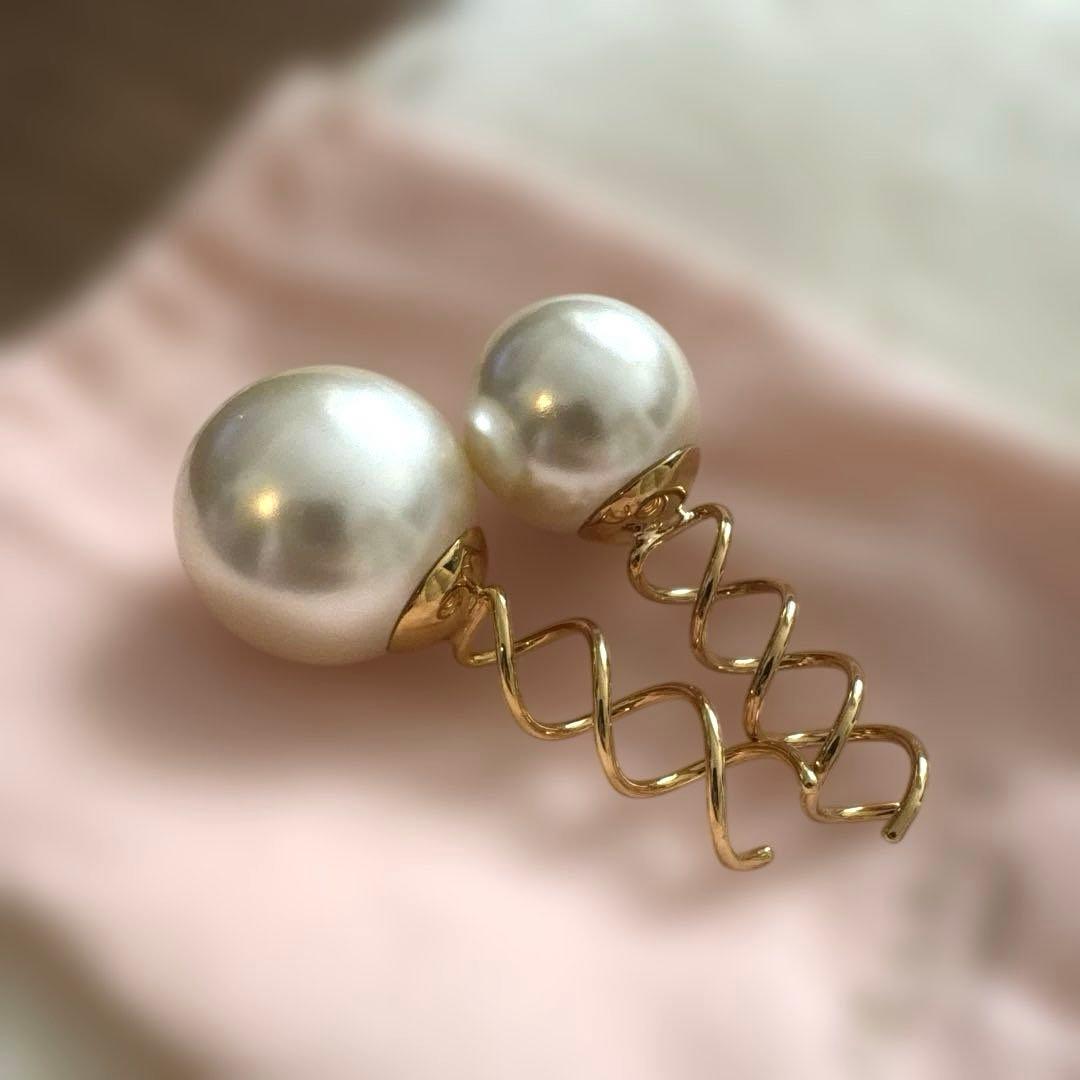 【完売・未使用品】フランスラックス　パールスクリューピン パール スパイラル スクリューピンM (クリーム/ゴールド) | フランス