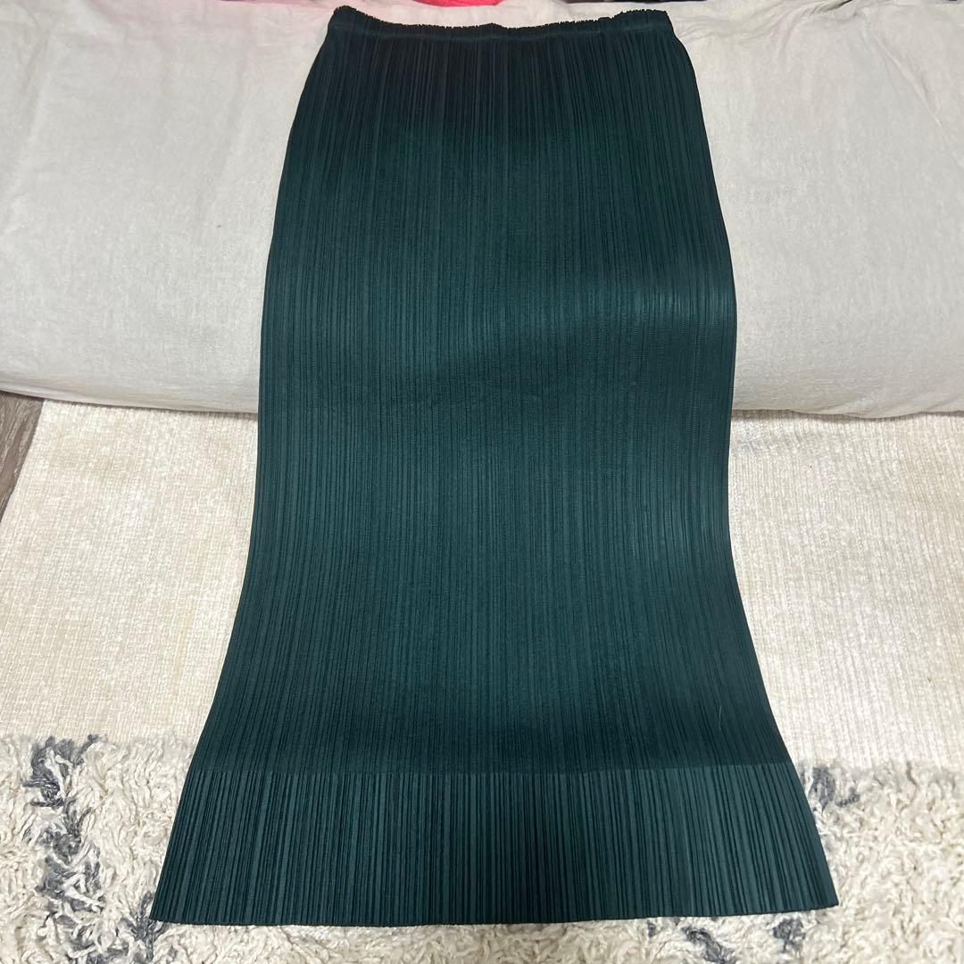 PLEATS PLEASE ダークグリーン プリーツスカート　新品未使用 中古・古着通販】PLEATS PLEASE (プリーツプリーズ) ドレープフリル