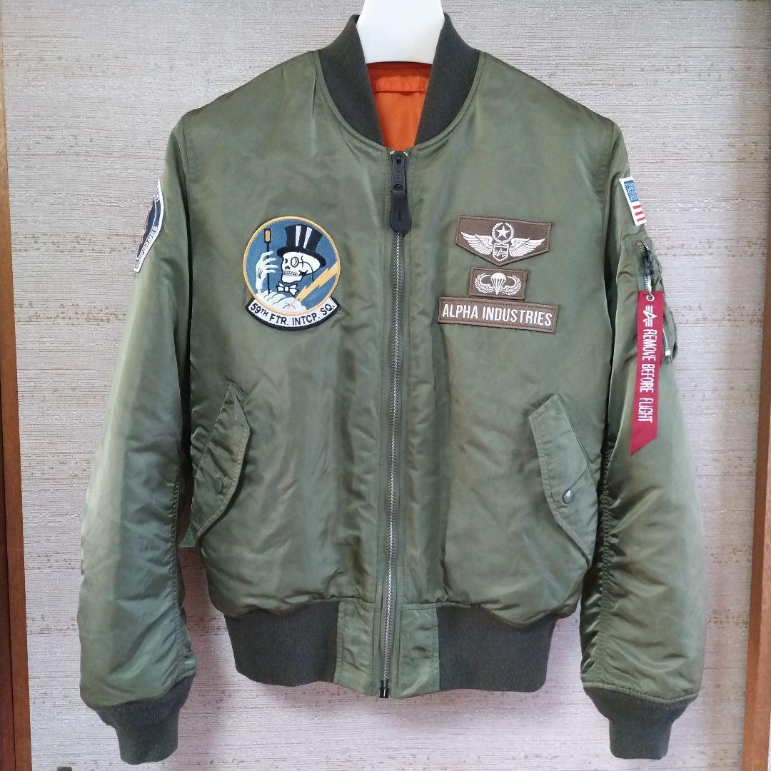 ALPHA INDUSTRIES MA-1 オリーブグリーン アルファ ワッペン