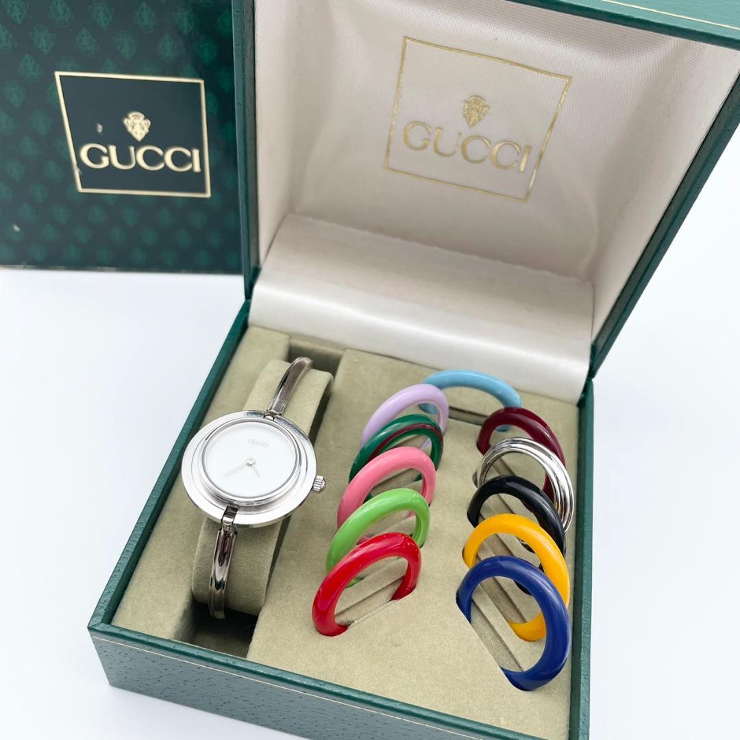 GUCCI グッチ チェンジベゼル 腕時計 シルバー レディース オールド