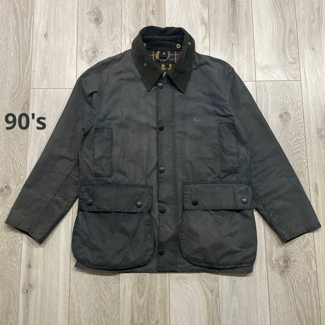 90s 英国製 barbour border オイルドジャケット ボーダー 古着 90年代 バブアー Barbour BORDER ボーダー 旧3ワラント ワックス