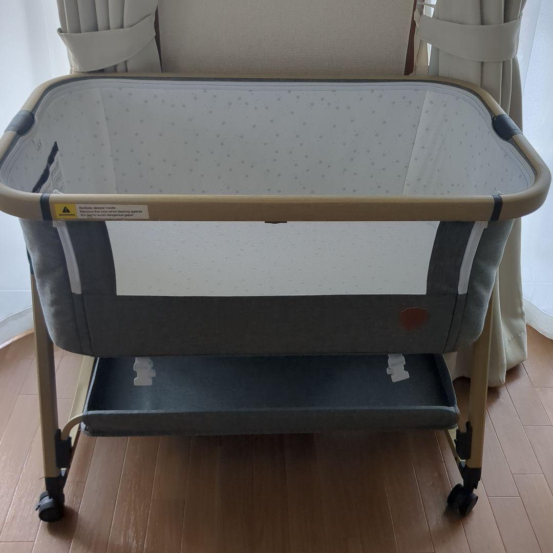 HZDMJ グレー ベビーベッド メッシュサイドパネル 高さ調整機能 HZDMJ グレー ベビーベッド メッシュサイドパネル 高さ調整機能 HZDMJ