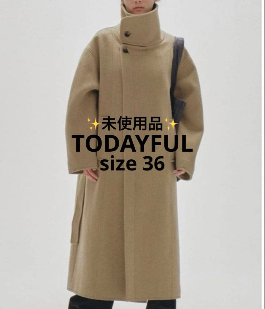 【美品】TODAYFUL Standcollar Wool Coat 36 Todayful ⁡ “Wool Over Coat” ⁡ “Mixwool Raglan Coat” ⁡ “Check Dawn