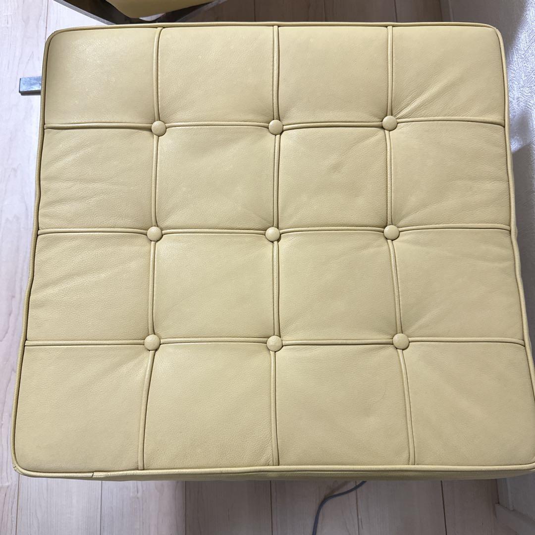 バルセロナチェア 本革 クロームフレームオットマンセット - メルカリ