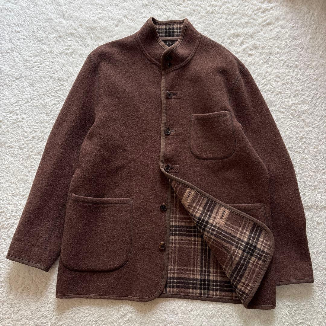 Papas＋　アンゴラ カシミヤ混ウール カバーオールジャケット　L ブラウン セール】 カバーオール ジャケット(セットアップ可)リライトシリーズ2