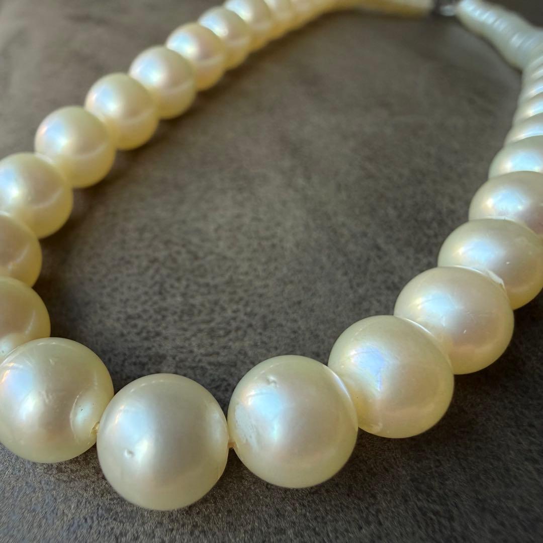 vintage／SILVER刻印 パール ネックレス シルバー 本真珠 約7mm - メルカリ