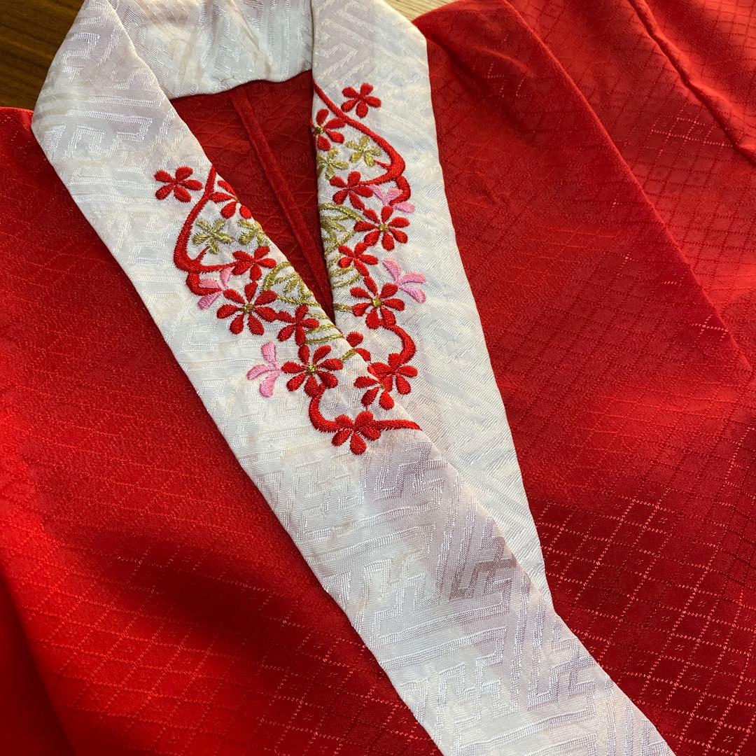 《美品》3歳七五三被布,絞り風お着物,草履,巾着セット