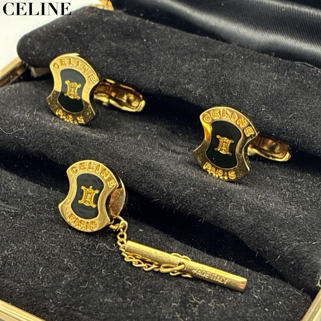 美品✨CELINE セリーヌ カフリンクス ネクタイピン マカダム