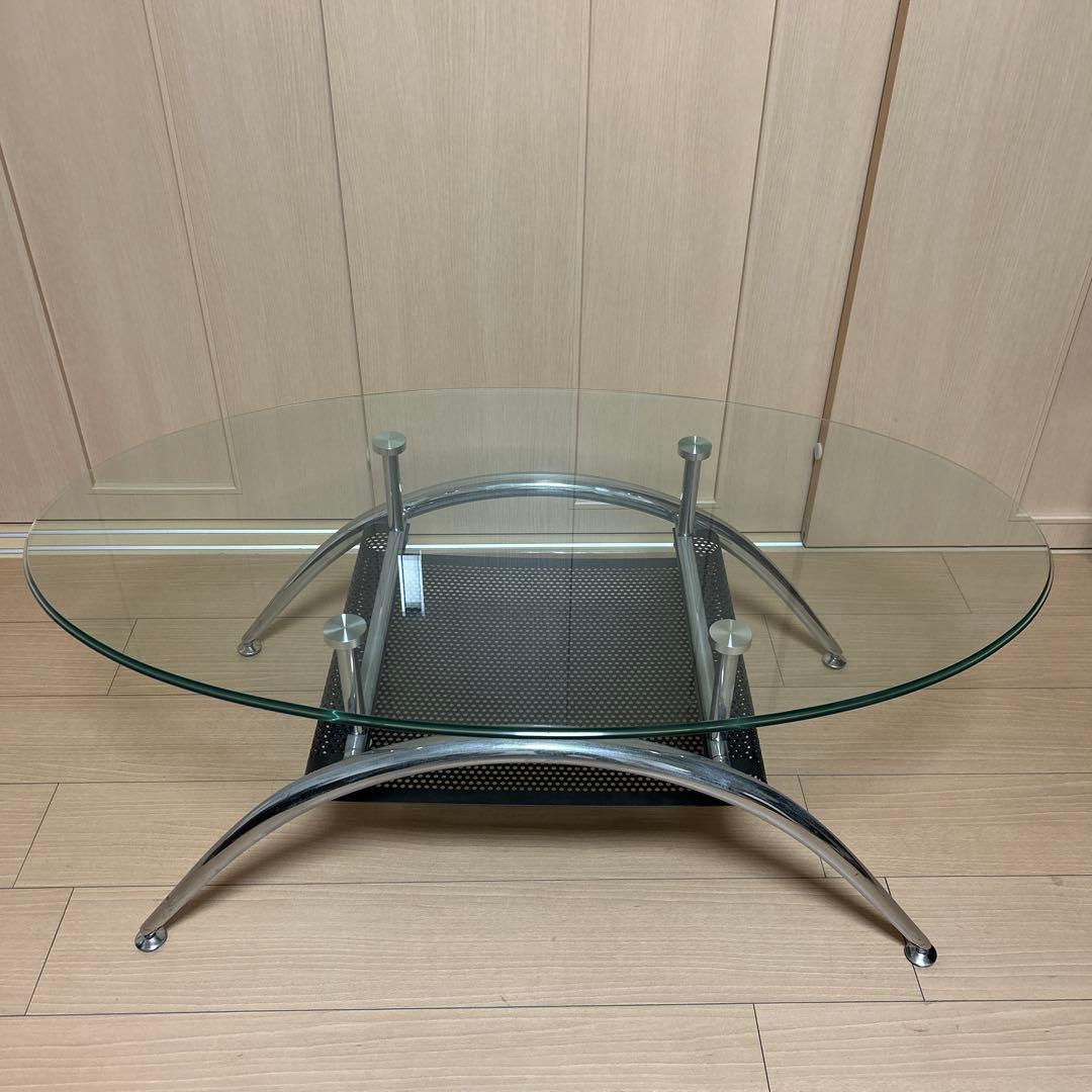 ニトリ 楕円形ガラステーブル - メルカリ
