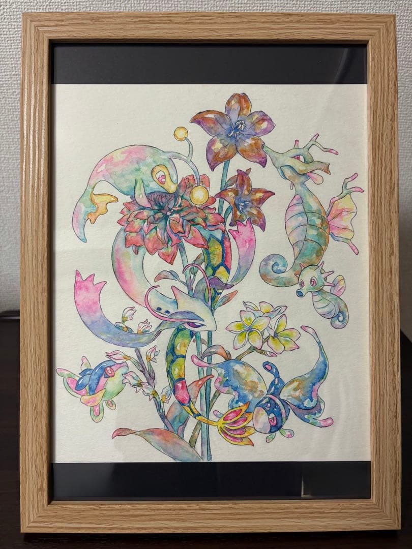 ポケモン 水タイプ 手描き イラスト A4大サイズ ふきげんみずタイプ 」|おととのイラスト