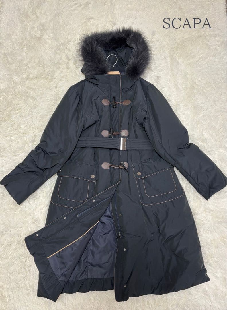 スキャパ　大きいサイズ　3wayロングダッフルダウンコート　フォックス　黒　46 楽天市場】ダウンジャケット レディース 大きいサイズ ダッフルコート