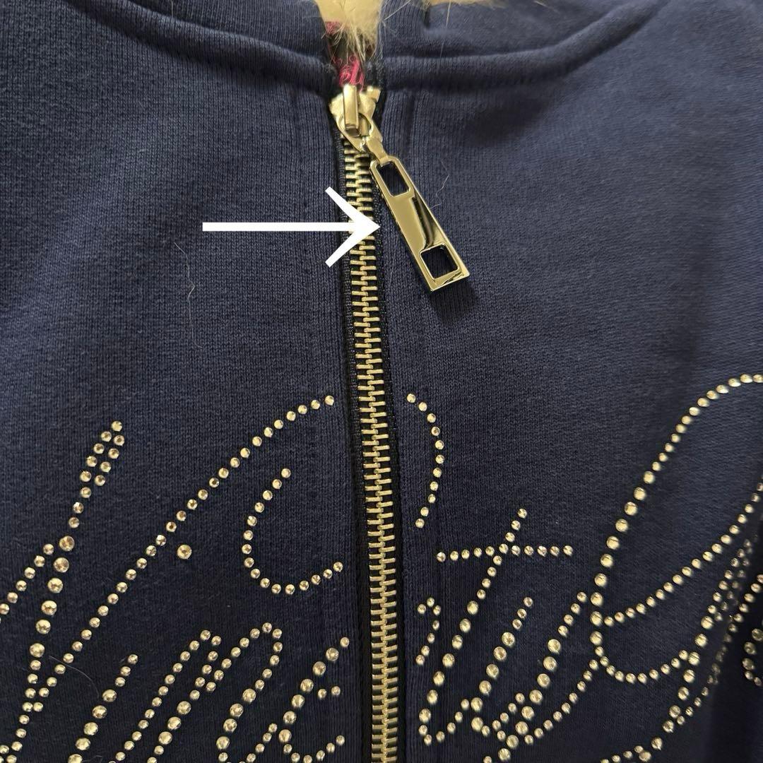 9090 NinetyGirl Rhinestone Fur ZipHoodie - メルカリ