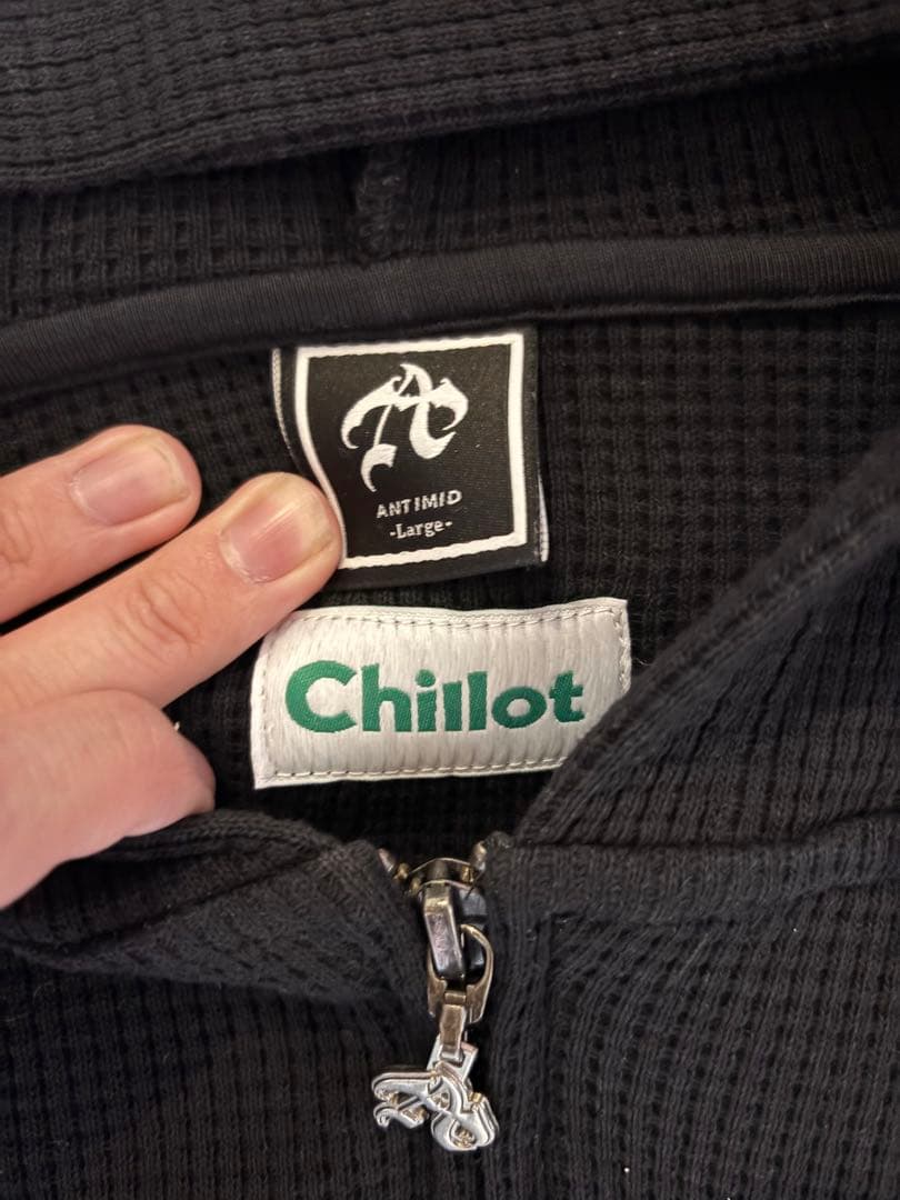 ANTIMID ZIP HODIEアンチミッド サーマルハトメジップパーカーL - メルカリ