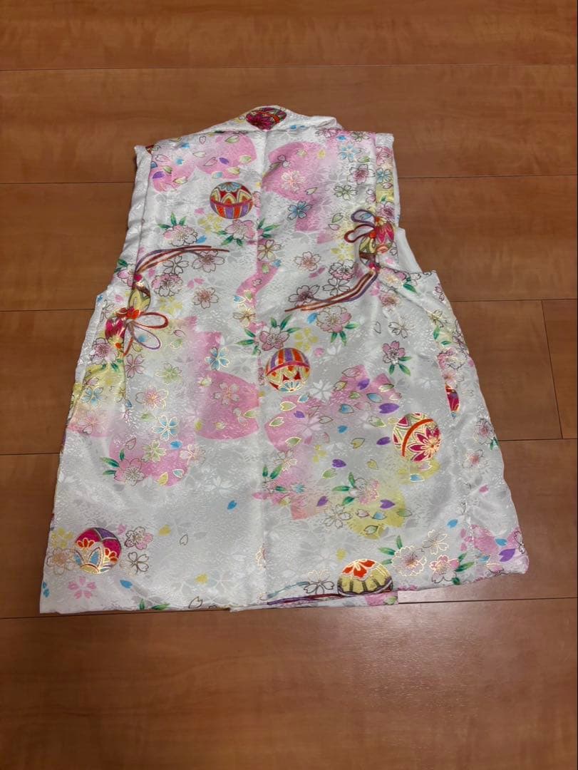 《七五三》 被布7点セット ちりめん刺繍被布コート 着物、被布 ３歳
