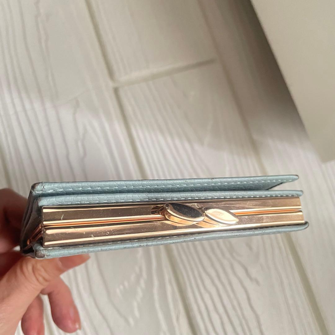 皇居財布 がま口 二つ折り財布 ライトブルー - メルカリ