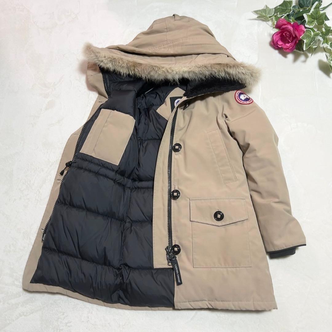 極美品✨ カナダグース ブロンテ ロング ファー ベージュ XS レディース 極美品✨ カナダグース ブロンテ ロング ファー ベージュ XS