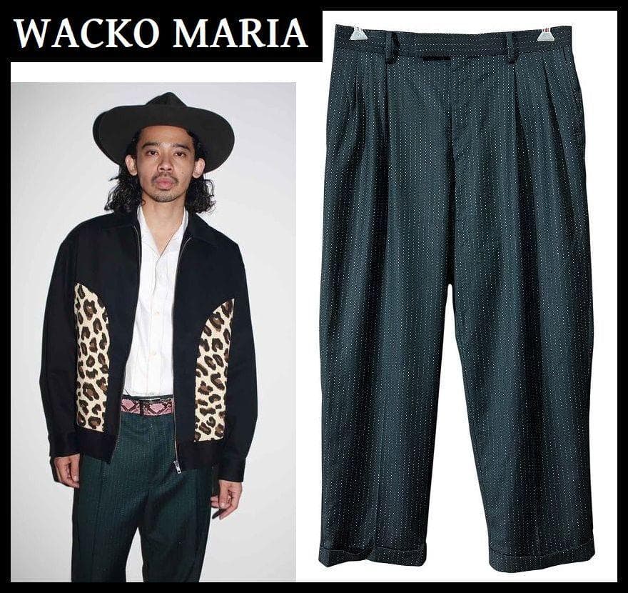 XL 23ss ワコマリア ドーメル社製 ラメ ストライプ スラックス パンツ