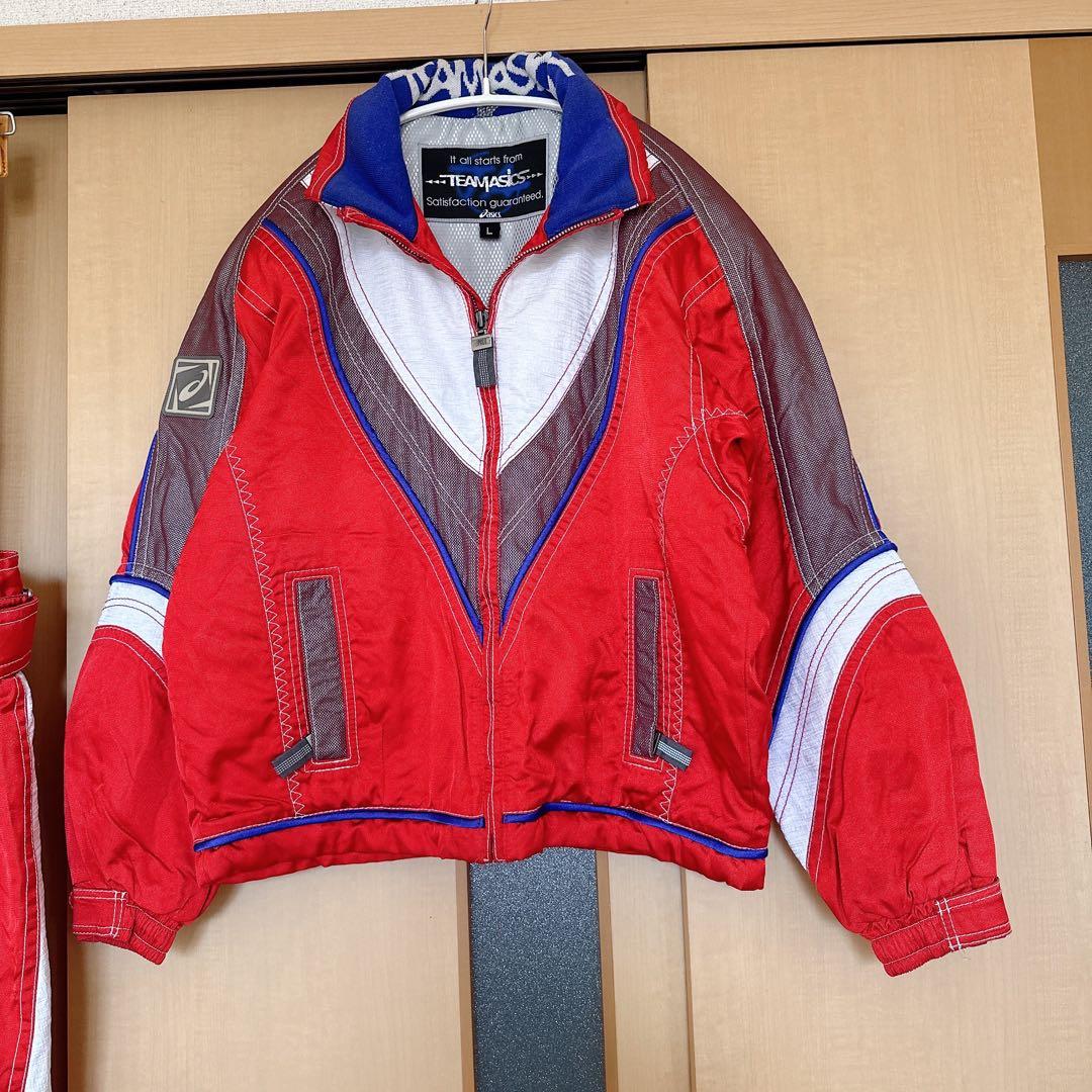 チームアシックス】レトロ スキーウェア セットアップ (L) メンズ