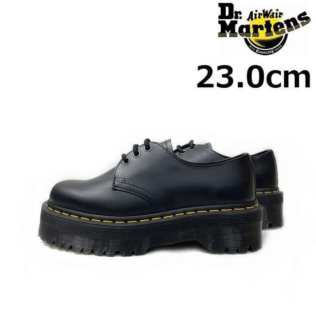 ドクターマーチン 3ホール 厚底 レザー(23.0cm)黒180210
