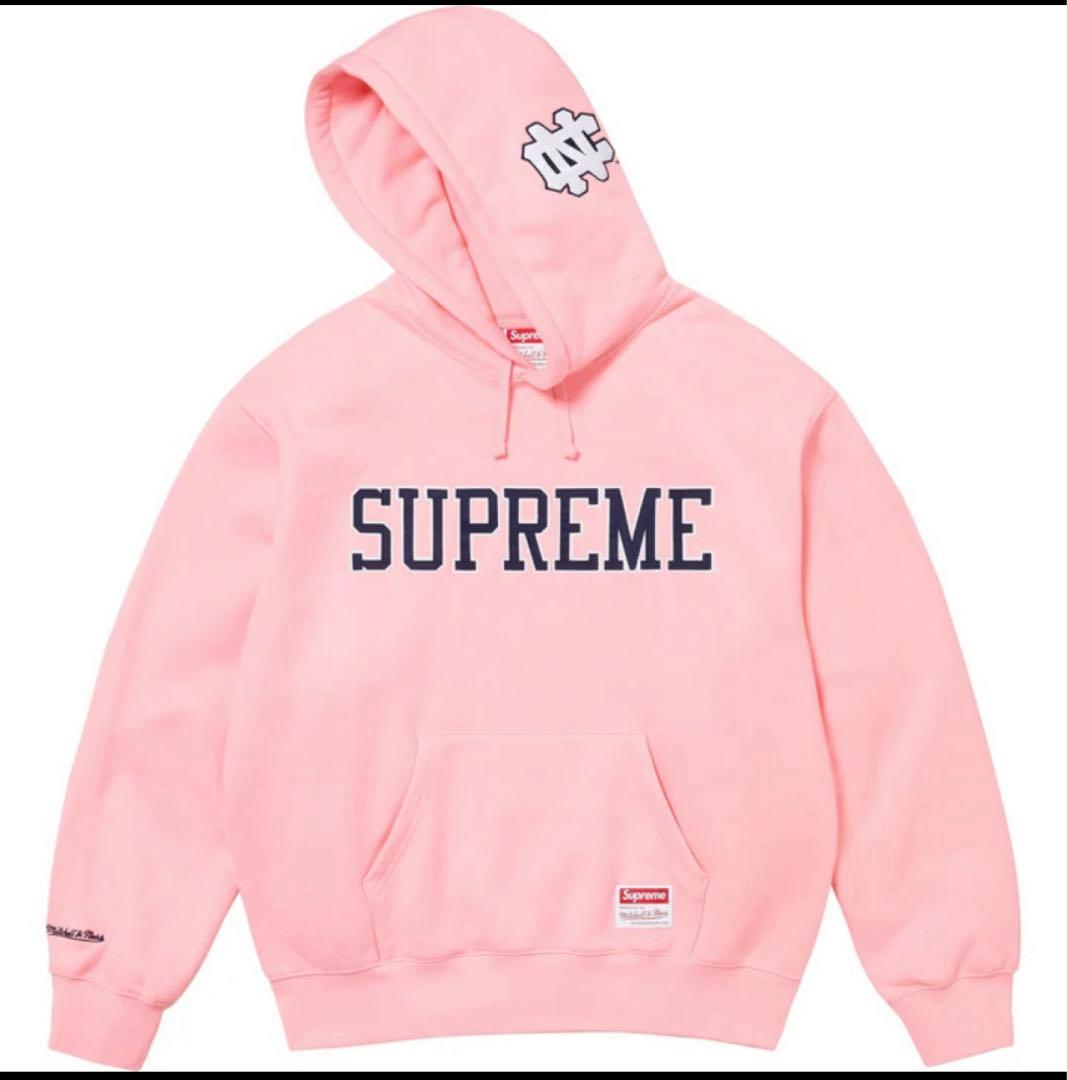 SUPREME ピンク フード付きパーカー - メルカリ