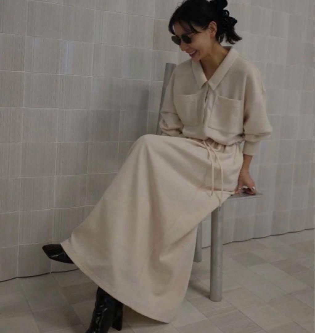 AMERI RELAX DRAWSTRING SWEAT DRESSアイボリーM - メルカリ