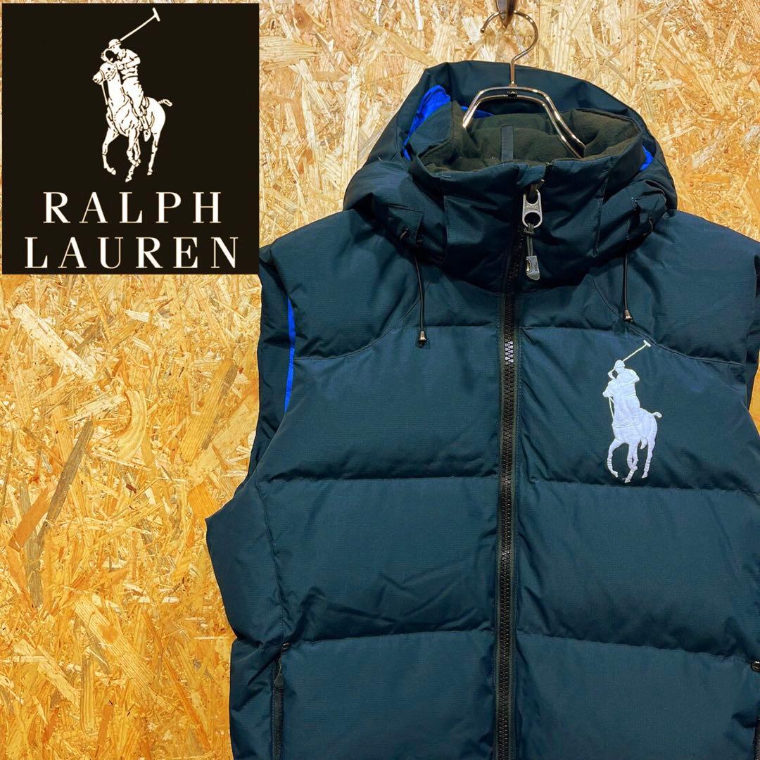 naruro ラルフローレン 刺繍ロゴ レアカラー ダウン ベスト 希少色】ポロラルフローレン☆ワンポイント刺繍ロゴ ダウンベスト