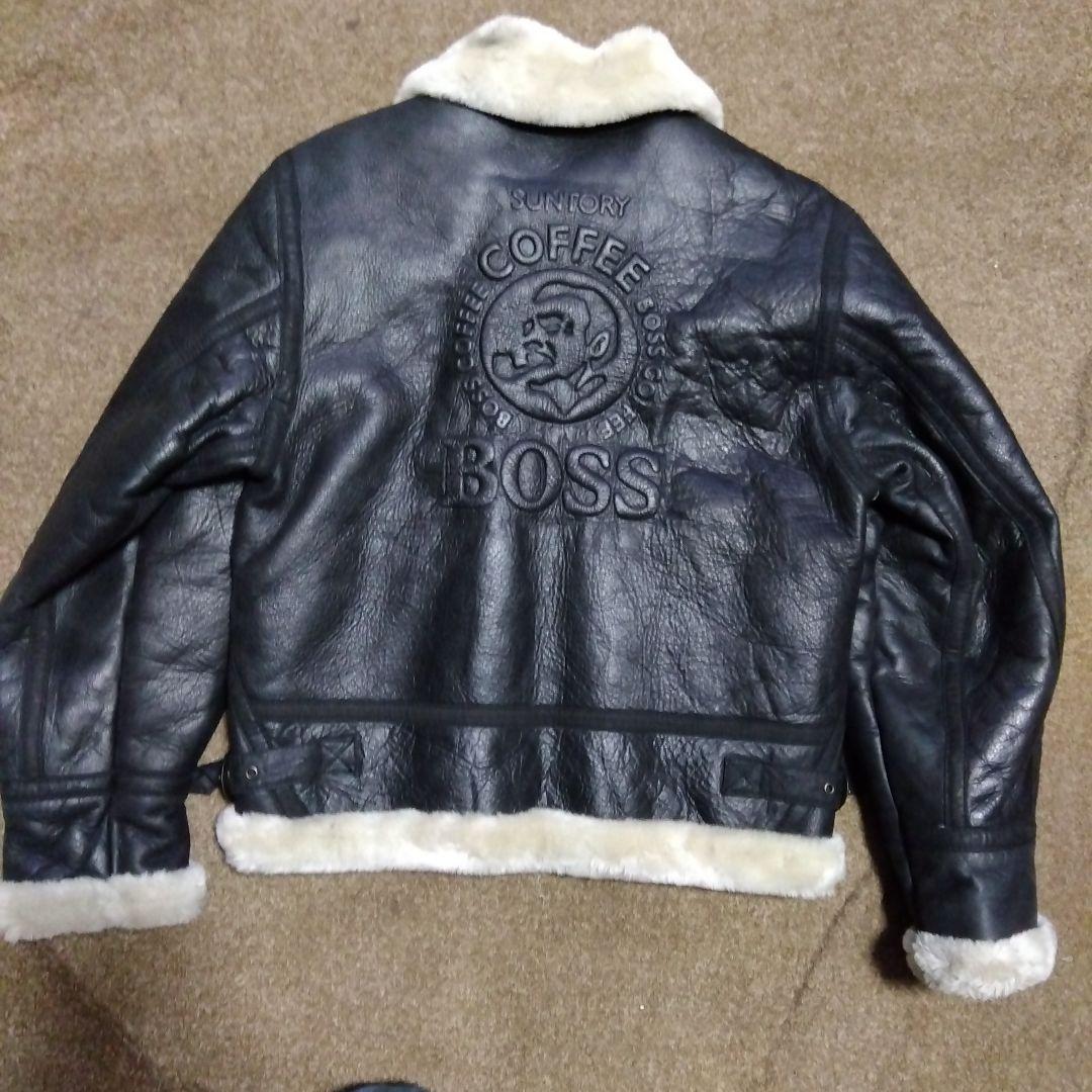 Sサイズ 非売品 SUNTORY BOSS ボス B-3 牛革 美品 BOSS】SUNTORY サントリーボス B-3 フライトジャケット ボスジャン