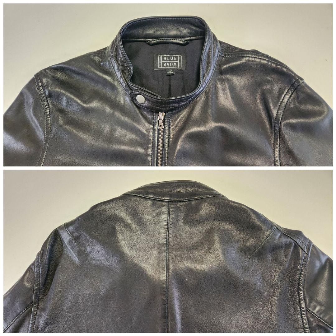 トゥモローランド BLUE WORK ラムレザー シングル ライダース 黒 M