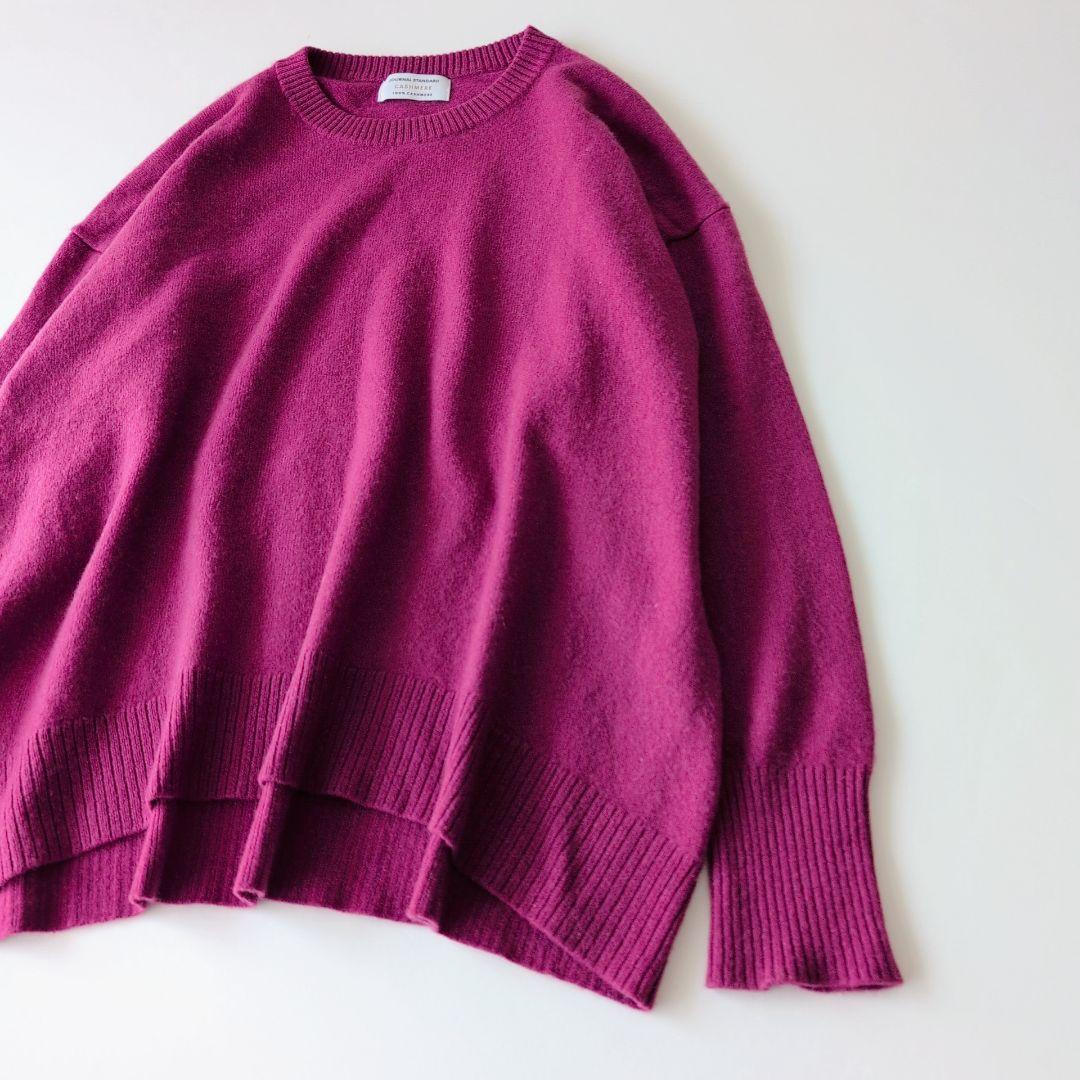 ジャーナルスタンダード カシミヤ100%クルーネックプルオーバー ピンク