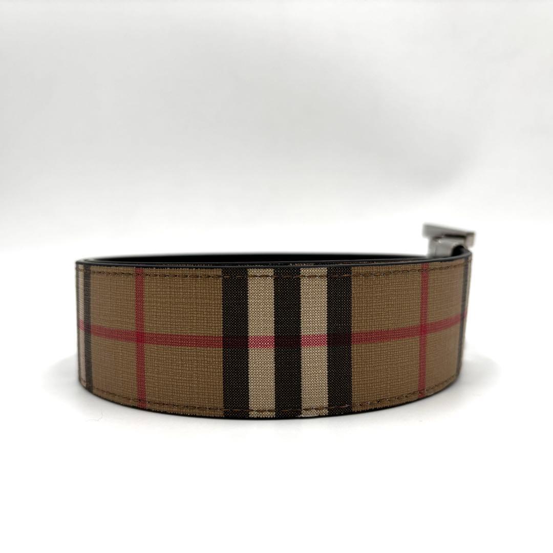 極美品 バーバリー リバーシブルベルト TB金具 ノバチェック ユニセックス