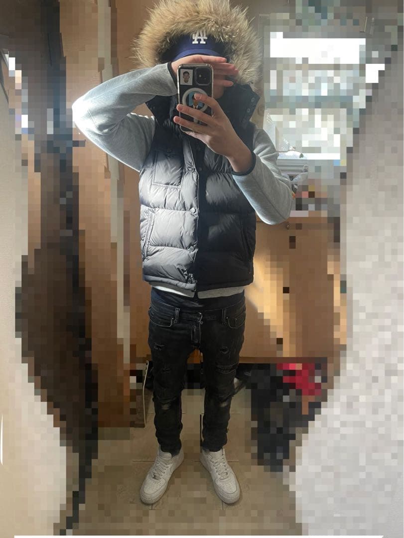 archive y2k others ダウンベスト ファー付き 黒短丈 swag - メルカリ