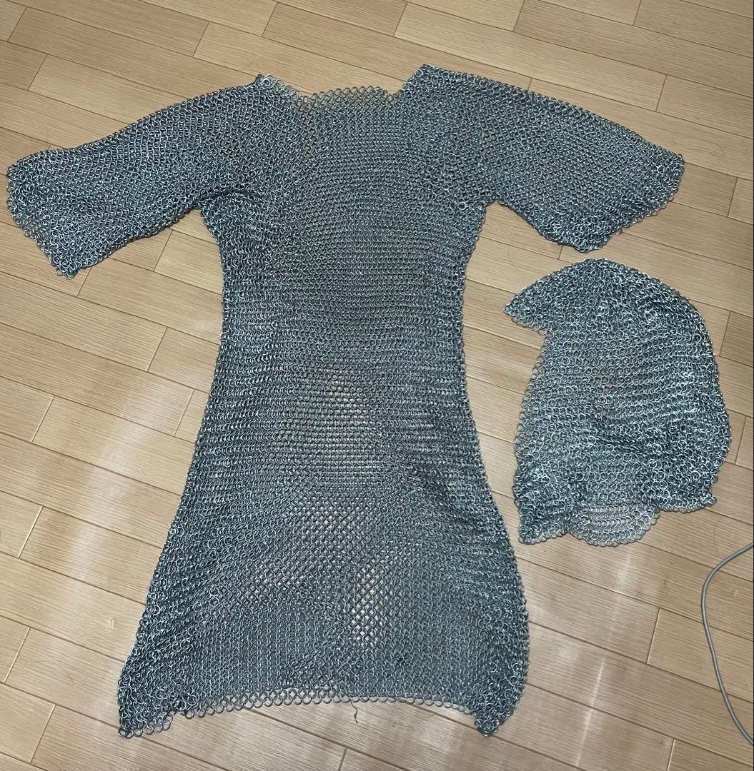 楔帷子　服　頭セット　メタルチェーン fe3bb85ebc0f44cbfa7251c6d244e6