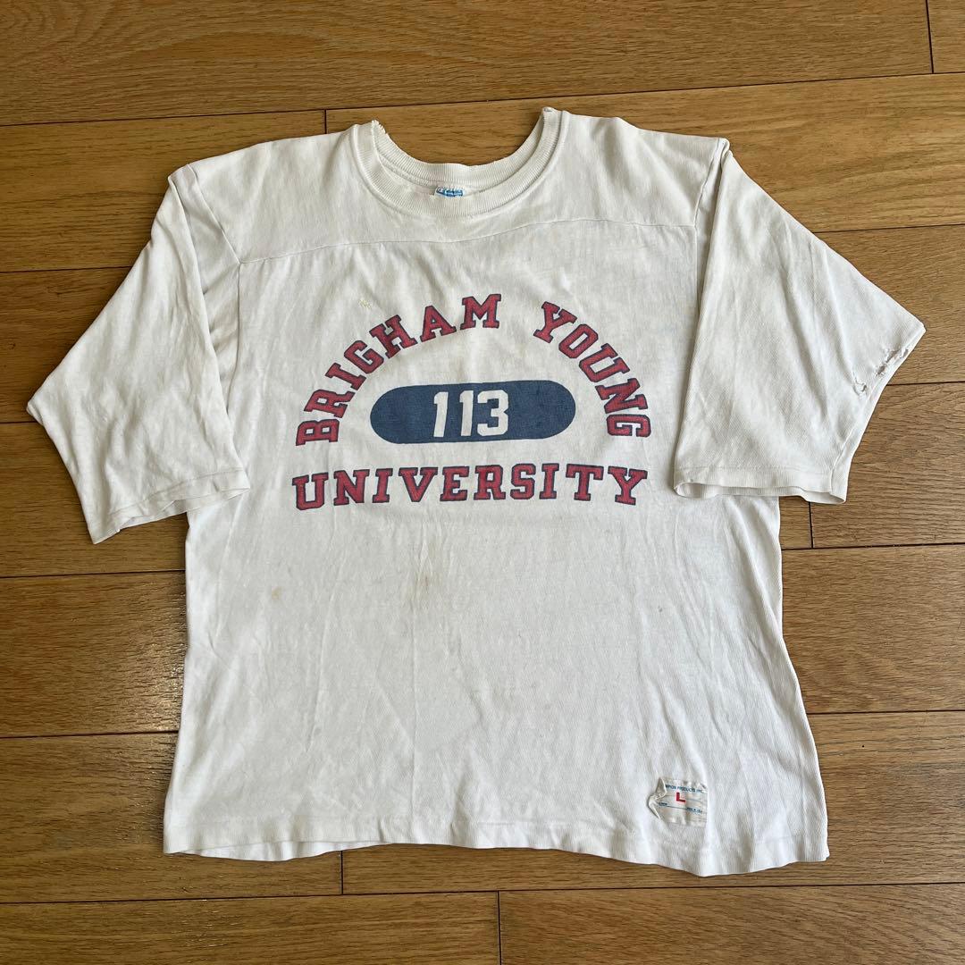 3段染み込み!70s チャンピオン フットボールT CHAMPION 激レア - メルカリ