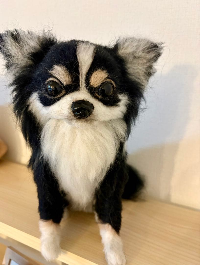 羊毛フェルト チワワちゃん ブラックタン - メルカリ