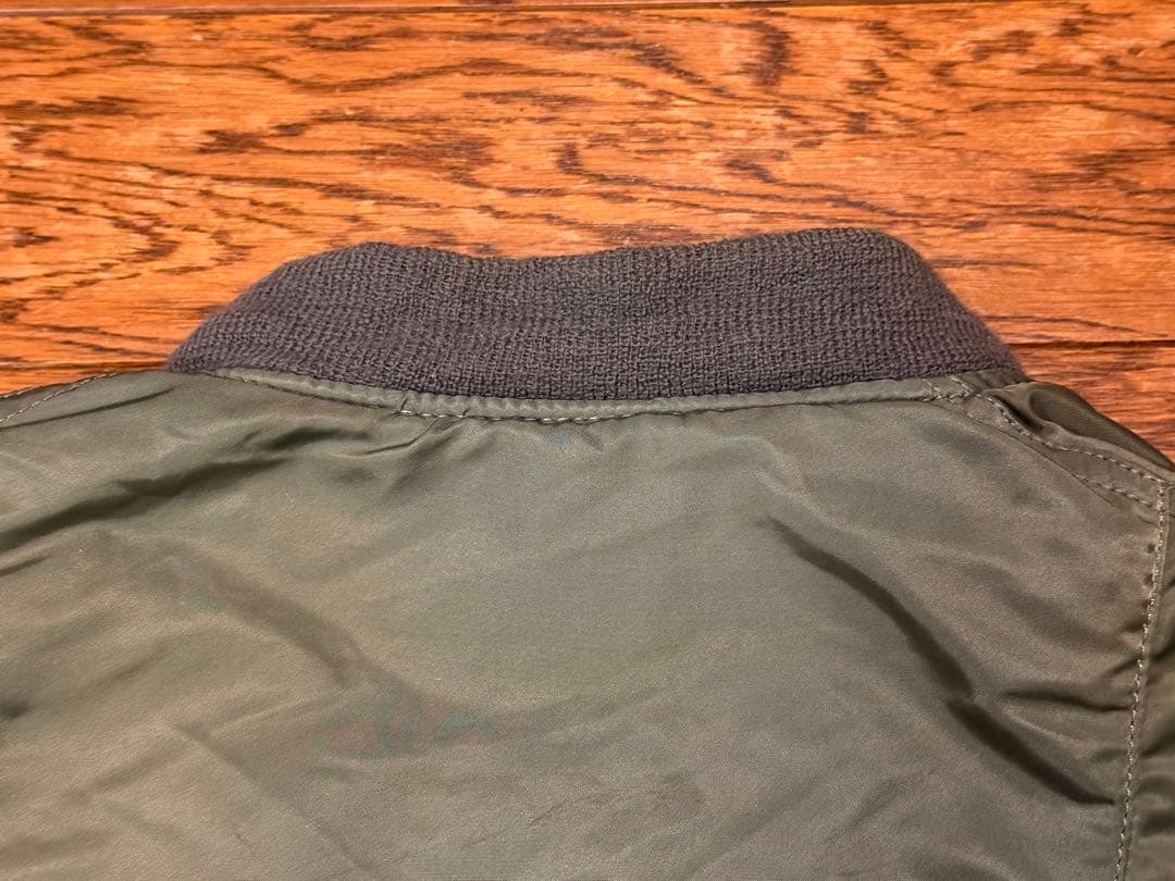 ☆縦ステッチ！リブ穴なし！米軍実物80s MA-1 Fタイプ グランドクルー