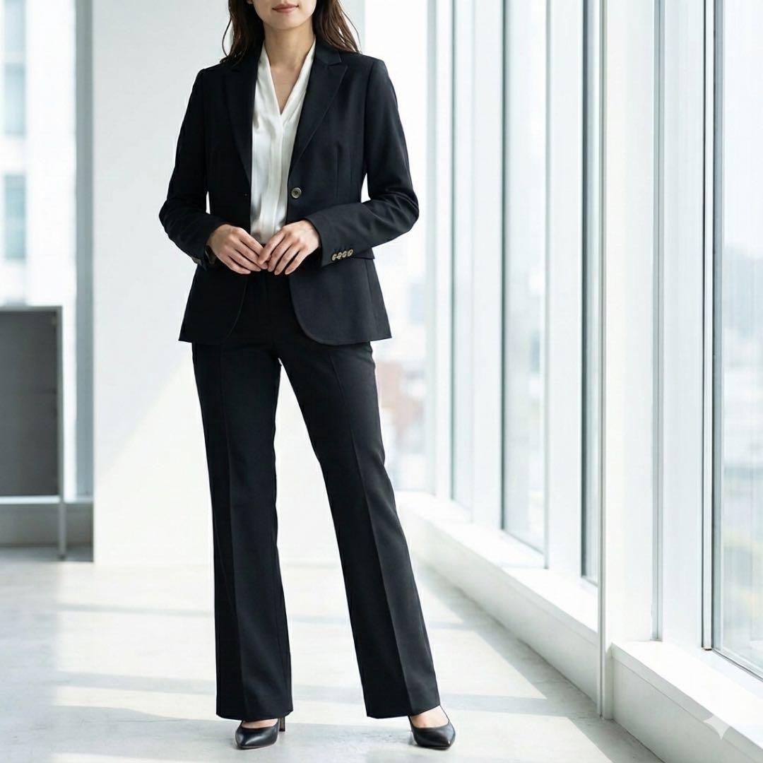 美品】theory フレアパンツスーツ サイズ2 （M）黒