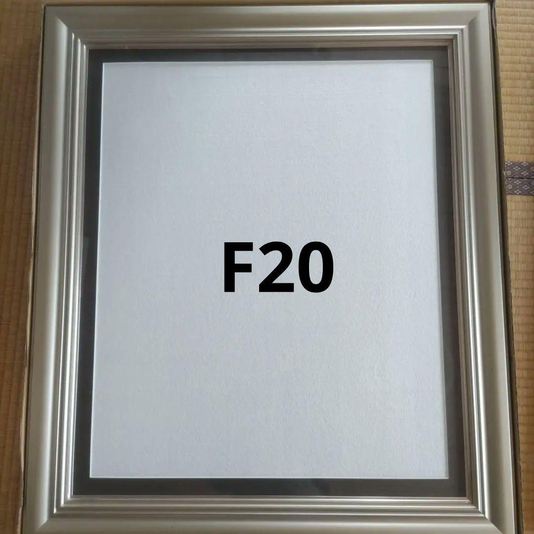 【美品:処分】F20 パールゴールド アクリル額縁 マット入り　紐付き 美品:処分】F20 パールゴールド アクリル額縁 マット入り 紐付き 美品