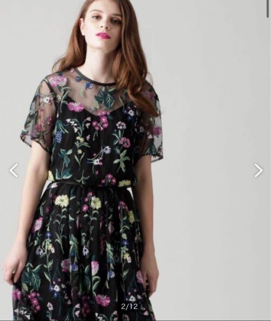 グレースクラス　フラワー刺繍チュール　ワンピース　セットアップ　ダイアグラム チュールフラワー刺繍ワンピース / GRACE CONTINENTAL | GRACE