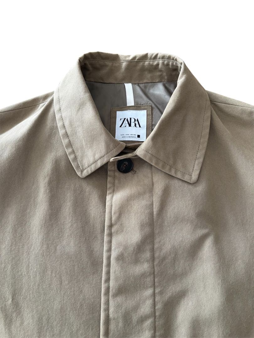 定価2万超 美品 ZARA トレンチ バルマカーン ステンカラーコート L