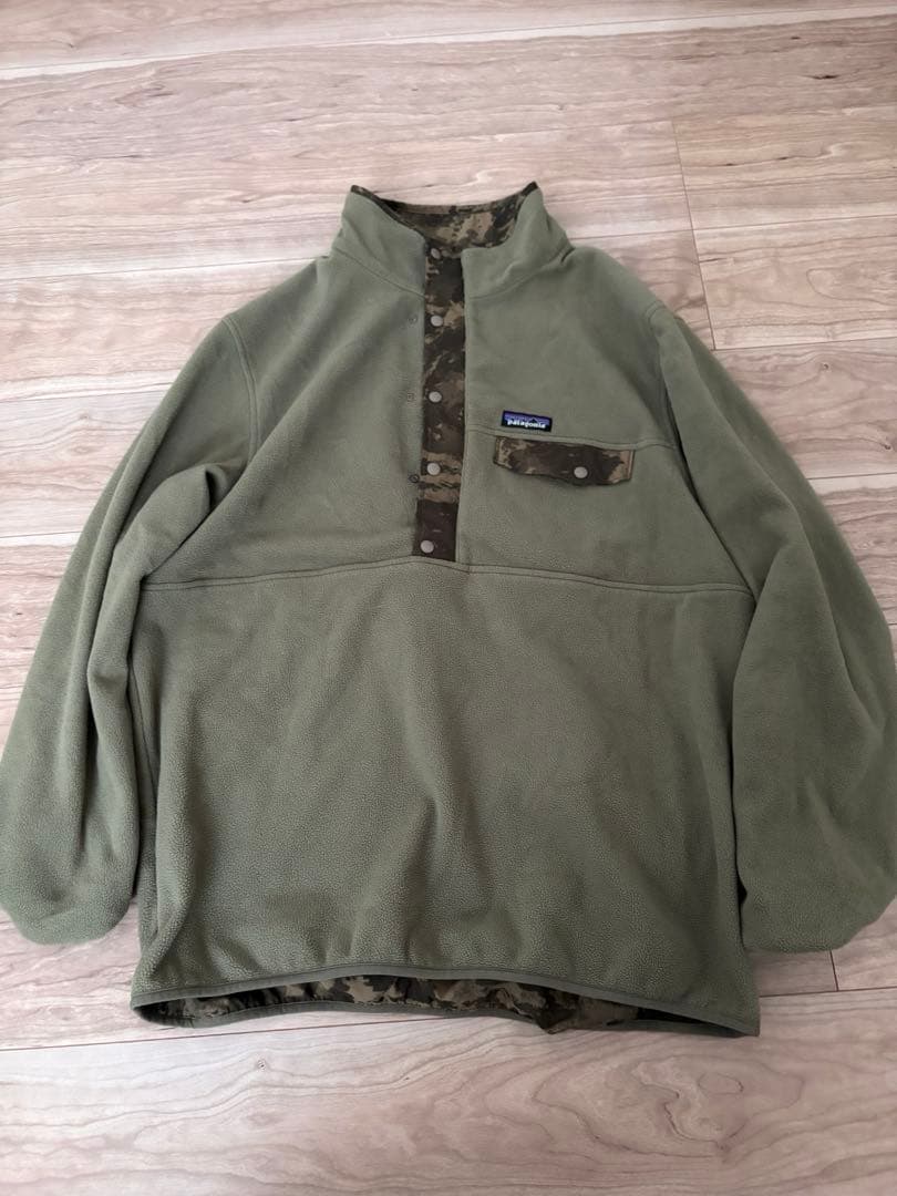 パタゴニア リバーシブルプルオーバー グリセード シンチラスナップt L