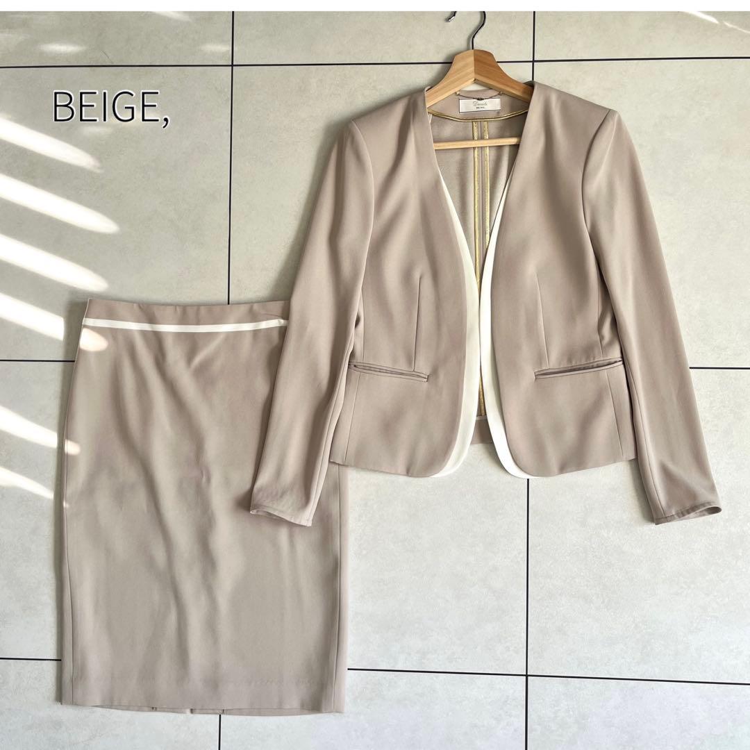 BEIGE, CINDY ダブルカラージャケット スカート セットアップ CINDY / ダブルカラージャケット / BEIGE, | ファッション通販 【公式
