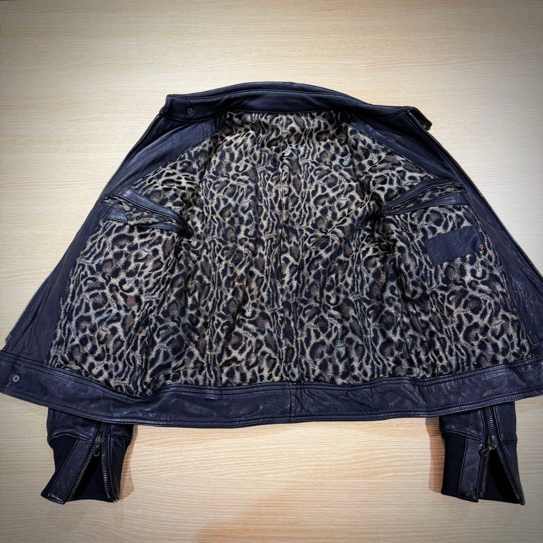 美品】Roen ロエン ディアスキン シングル ライダースジャケット 44 黒