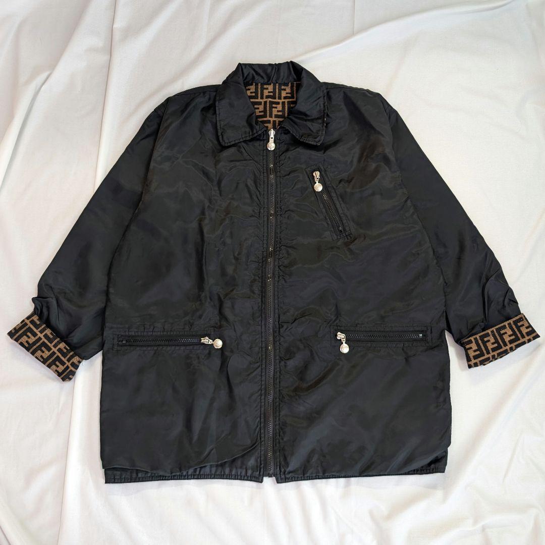 FENDI】希少90s~ズッカ柄リバーシブルナイロンジャケット・コート