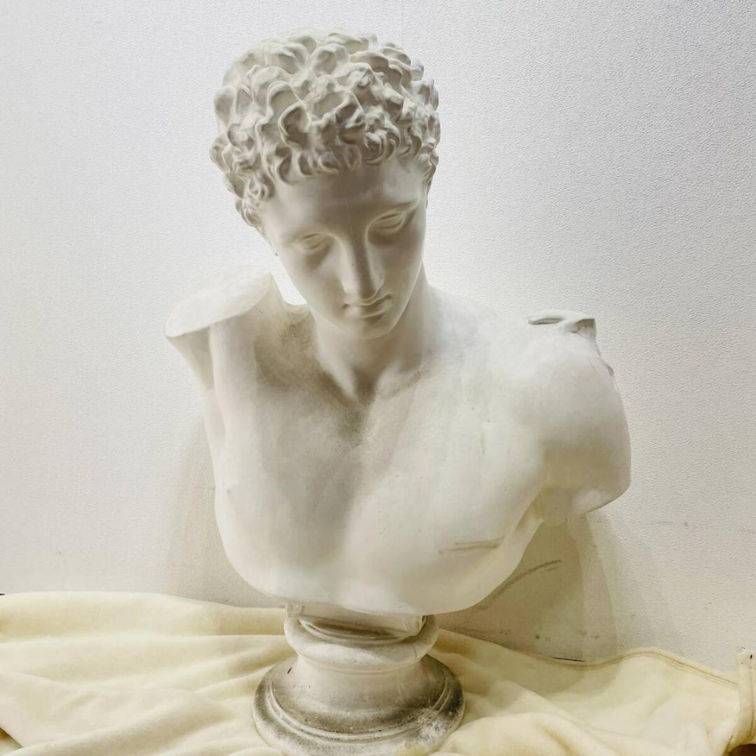 ヘルメス 胸像 石膏像 助川製 重さ13.5Kg 高さ80cm デッサンX889
