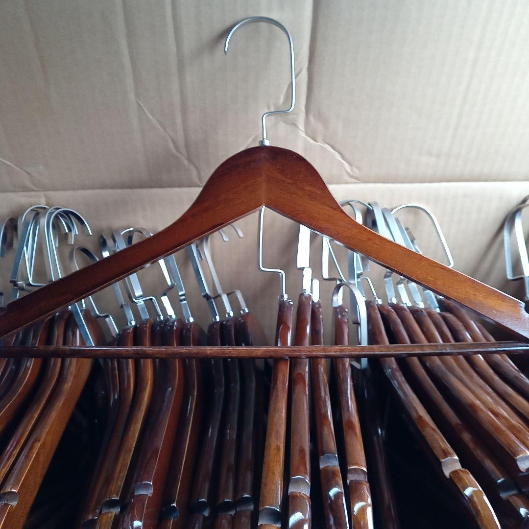 アンティーク調木製ハンガー100本以上 木製ハンガー ヴィンテージブラウン 平型 W38cm(10本セット)の通販
