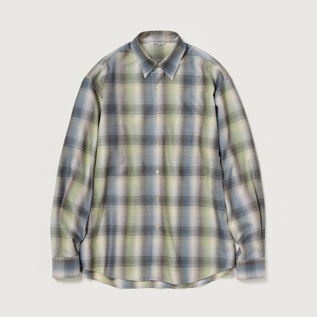 トップス auralee SUPER LIGHT WOOL CHECK SHIRT nbrmenoct92025ecommsascha-