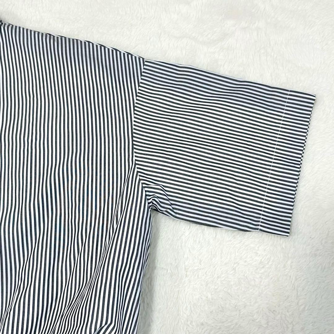 25SS 極美品✨ミズイロインド ストライプハーフスリーブバルーンシャツ
