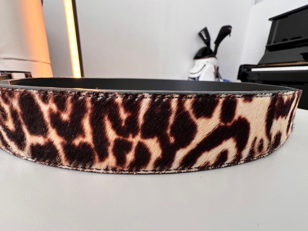 Givancy ヒョウ柄 ハラコベルト 85