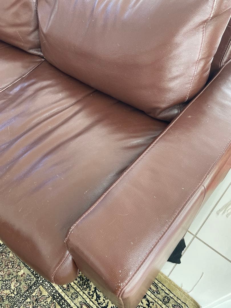 無印良品 ブラウン本革ソファ 2.5人 引き取り可です - メルカリ