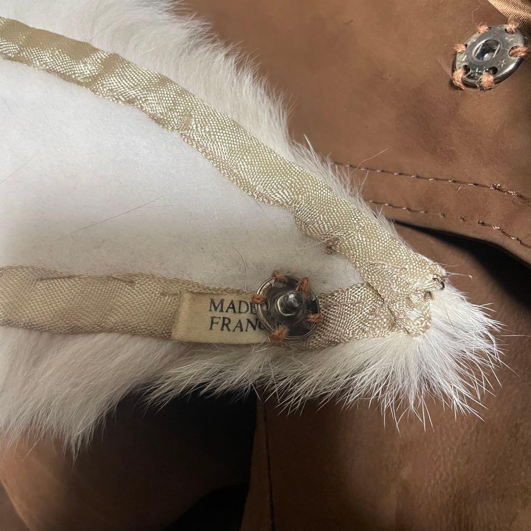 フランス製×子牛革】スエード マキシ丈カーフスキンレザーコート